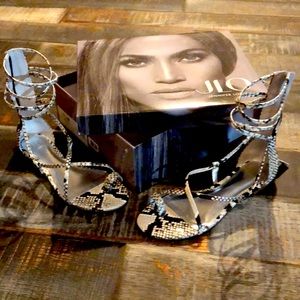 JLo Snakeskin Gladiator Sandals